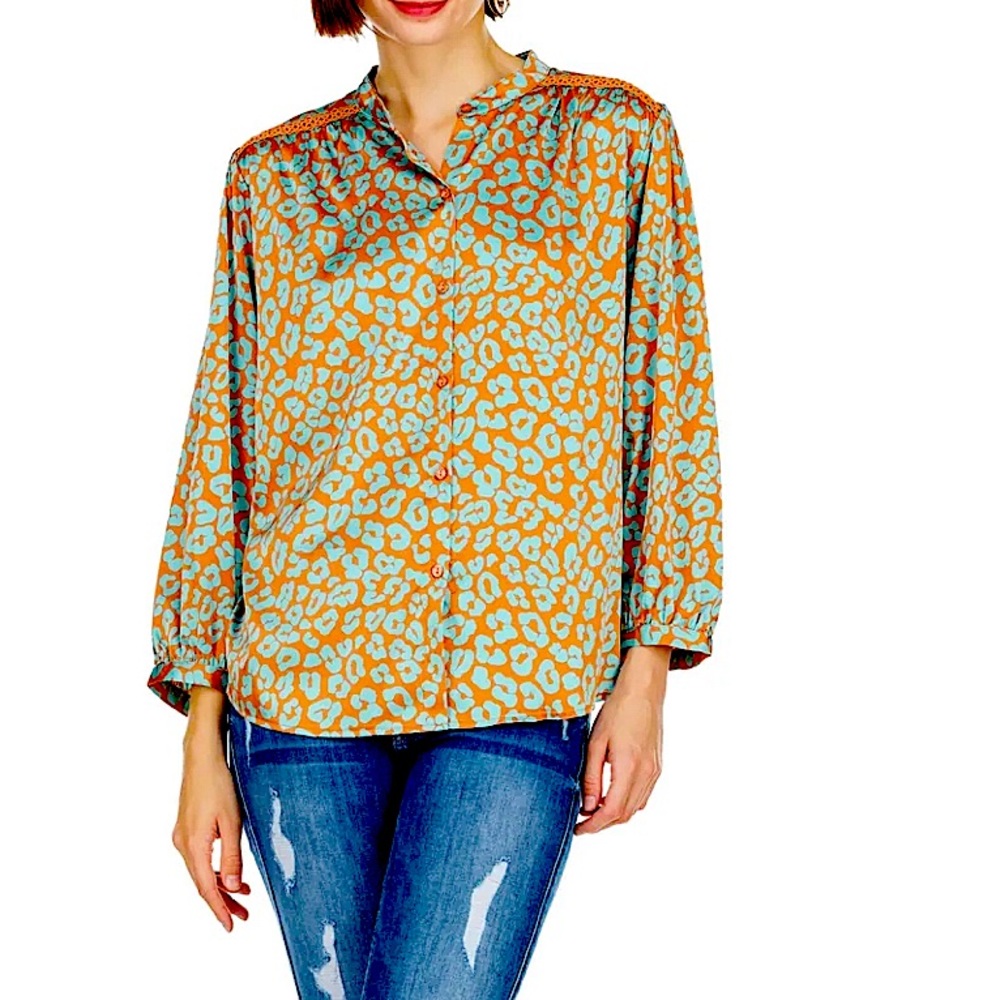 Joy Joy Flowy Blouse - Cheetah